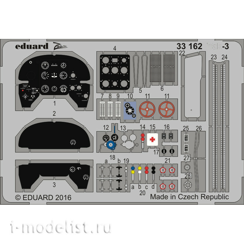 33162 Eduard 1/32 Photo etching for Yakovlev-3