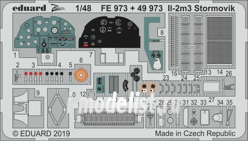 FE973 Edward 1/48 photo-Etching for Il-2M3 attack Aircraft