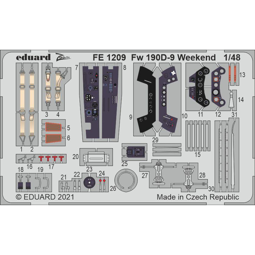 FE1209 Eduard 1/48 Photo Etching for Fw 190D-9 Weekend