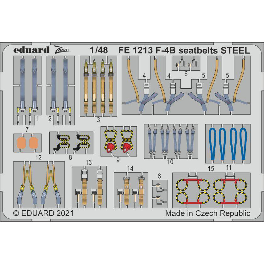 FE1213 Eduard 1/48 Photo Etching for F-4B Steel Belts