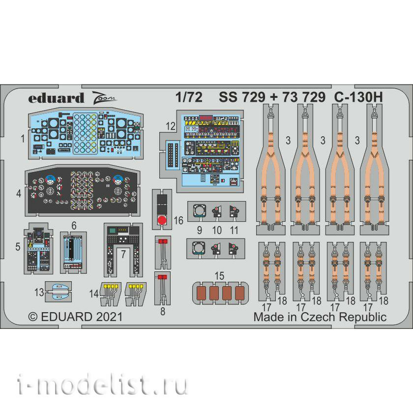 73729 Eduard 1/72 Photo etching for C-130H, interior