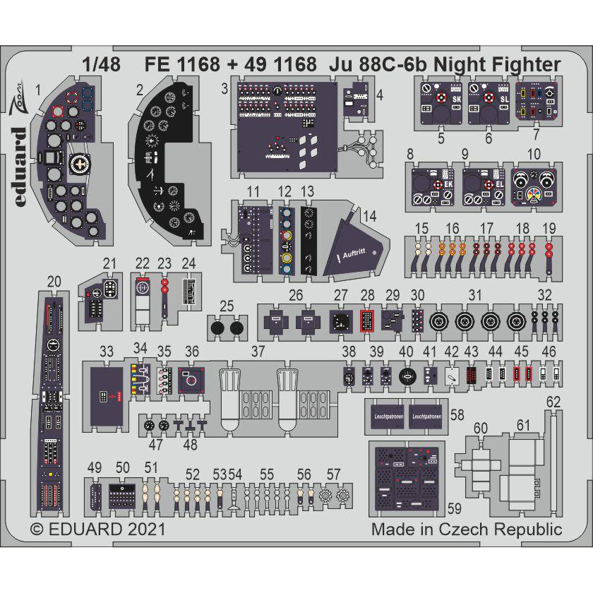 FE1168 Eduard 1/48 Photo Etching for Ju 88C-6b Night Fighter