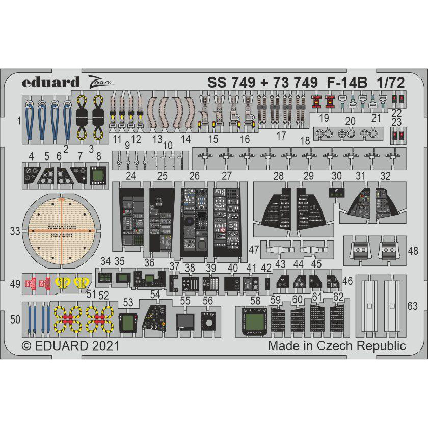 73749 Eduard 1/72 Photo Etching Kit for F-14B