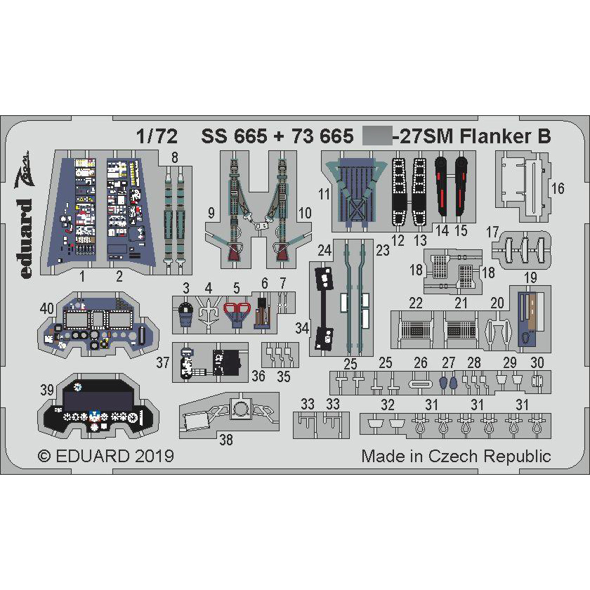 SS665 Eduard photo etched parts 1/72 С-27SM Flanker B