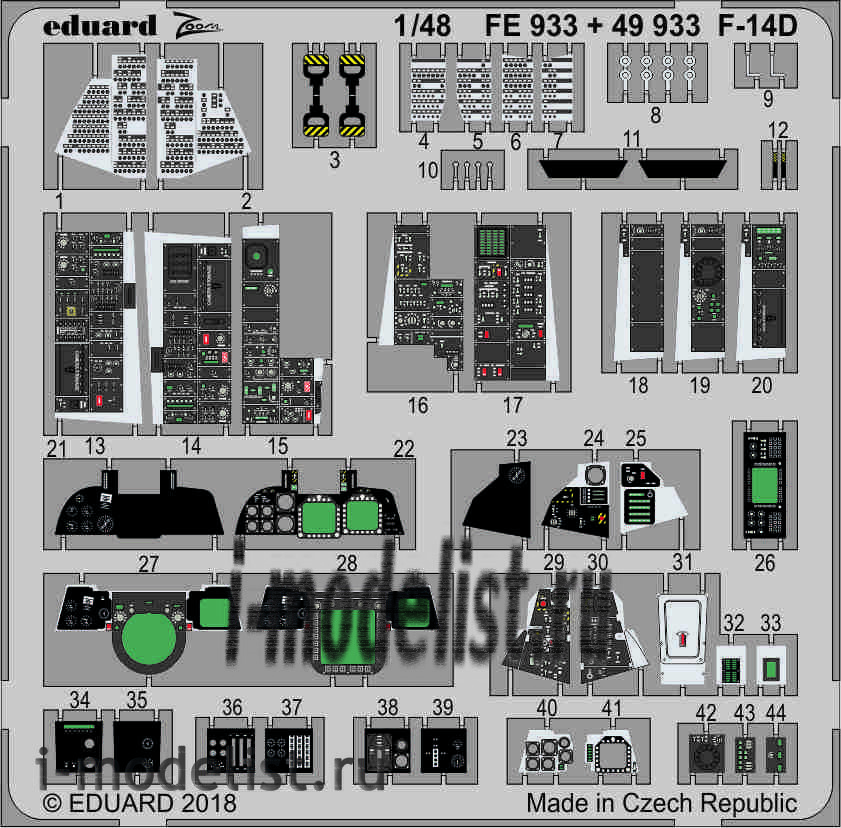 49933 Eduard photo etched parts for 1/48 F-14D