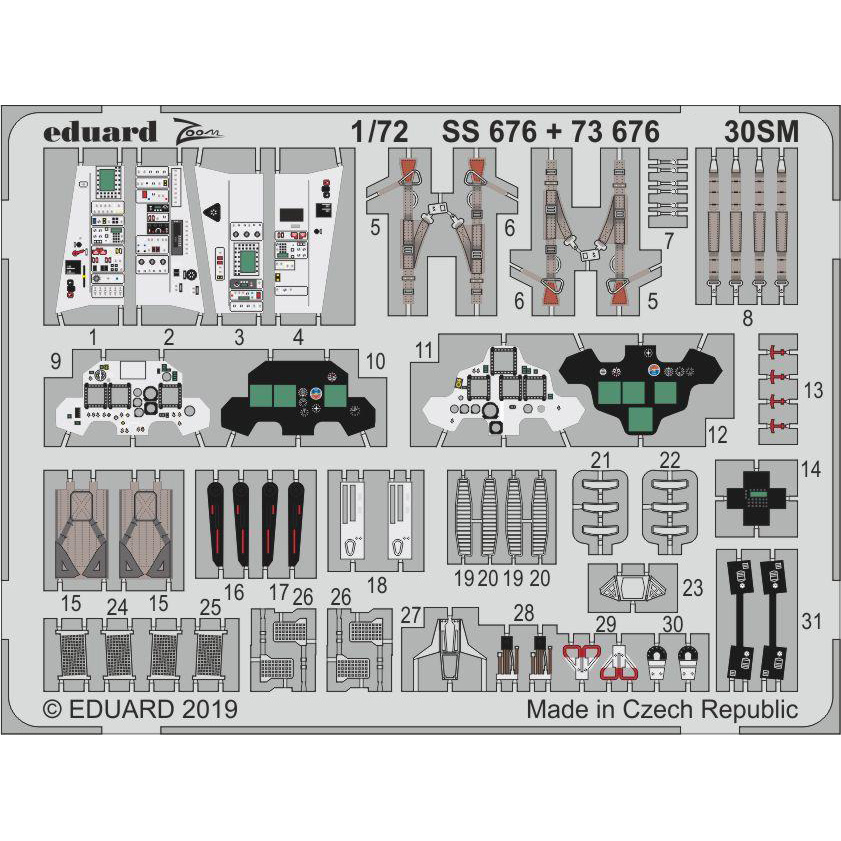 73676 Eduard 1/72 photo etched parts for the С-30SM