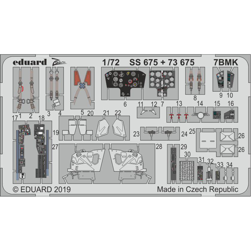 SS675 Eduard 1/72 photo Etching for С-7BMK