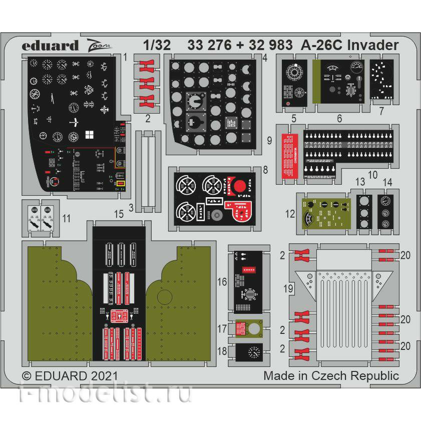 33276 Eduard 1/32 Photo Etching for A-26C Invader