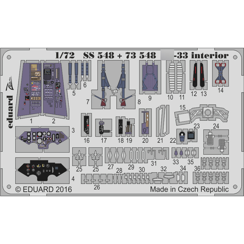 SS548 Eduard 1/72 Photo Etching for С-33 Interior