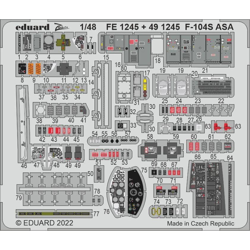 FE1245 Eduard 1/48 Photo Etching for F-104S ASA