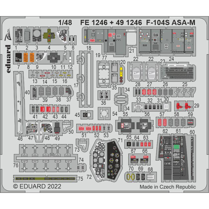 FE1246 Eduard 1/48 Photo Etching for F-104S ASA-M