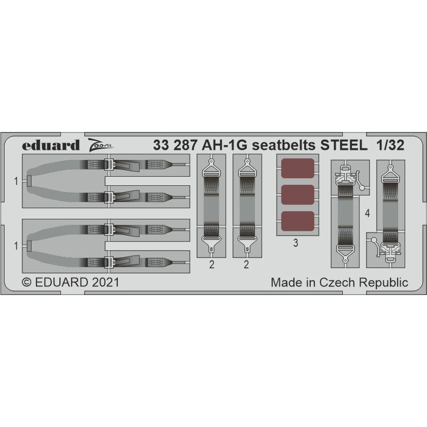 33287 Eduard 1/32 Photo Etching for AH-1G, steel belts