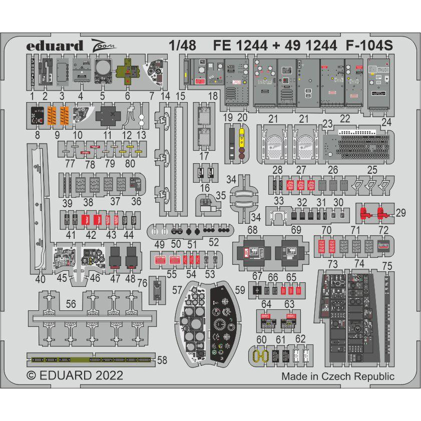 491244 Eduard 1/48 Photo Etching for F-104S