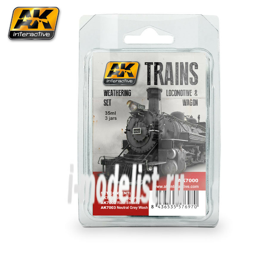 AK7000 AK Interactive Trains Weathering Set Vol. 1 (set of three colors)