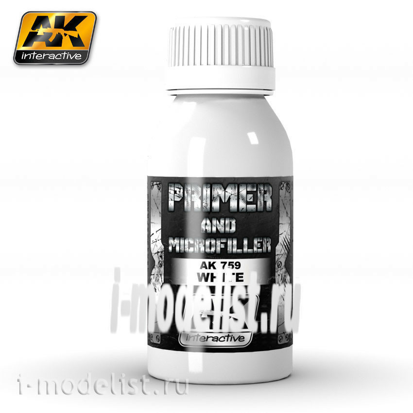 AK759 AK Interactive WHITE PRIMER AND MICROFILLER 100ml (white ground)