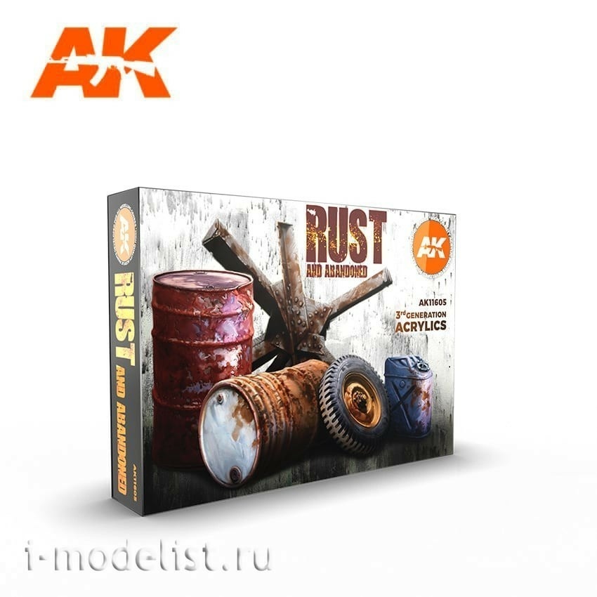 AK11605 AK Interactive acrylic paint set Rust Set
