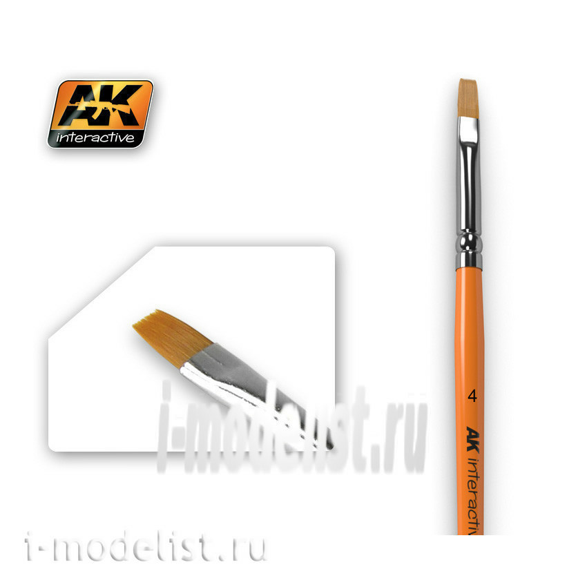 AK610 AK Interactive FLAT BRUSH 4 SYNTHETIC (flat synthetic brush)