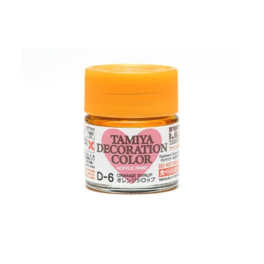 76606 Tamiya Акриловая краска DECORATION D-6 Orange Syrup (апельсиновый сироп)