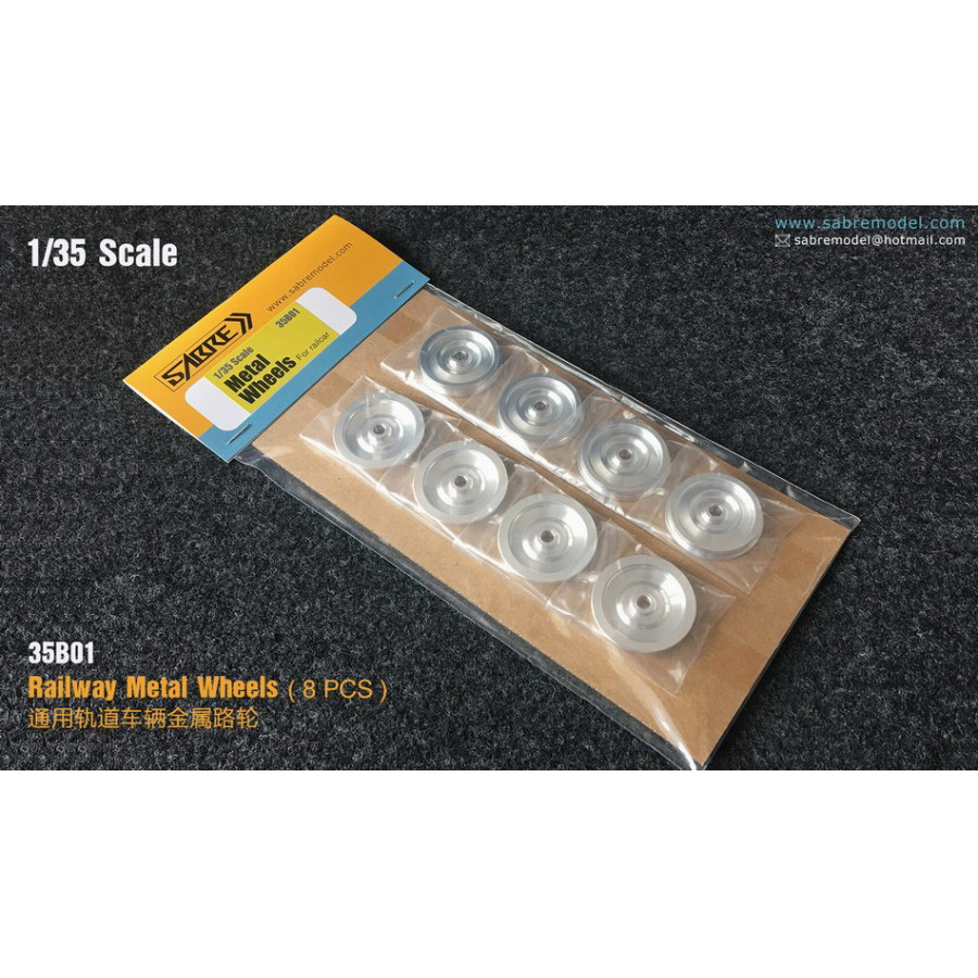 35B01-A Sabre Model 1/35 Railway Metal Wheels (8 pcs.)