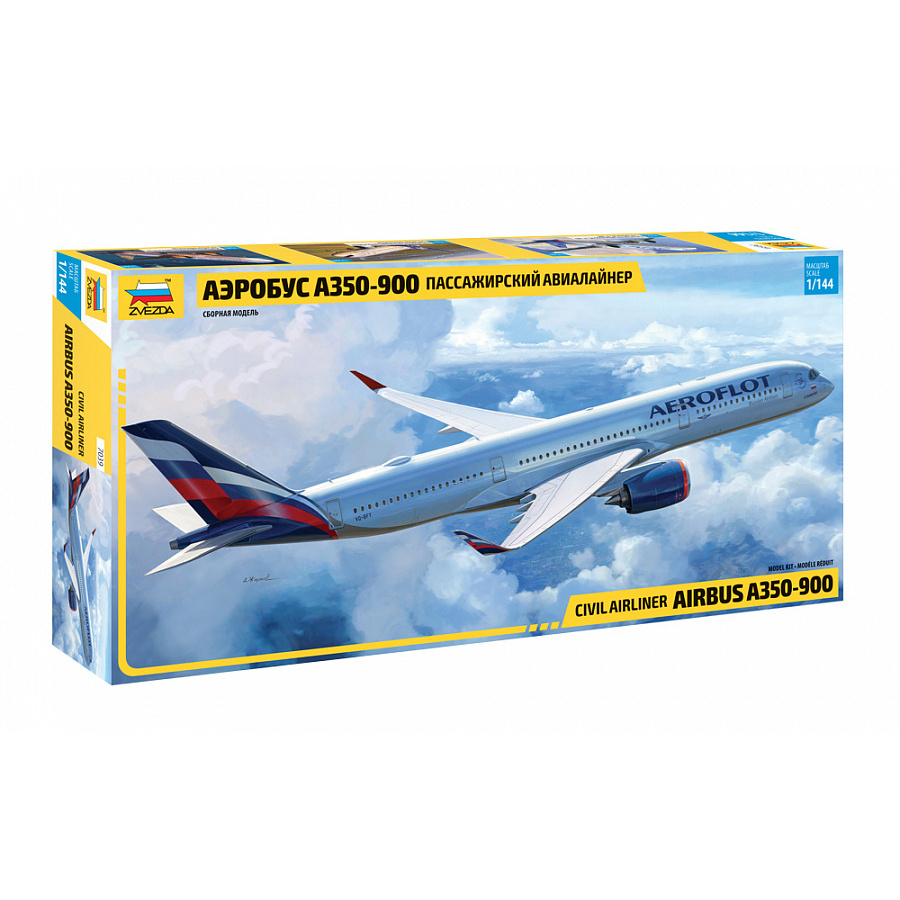 7039 Zvezda 1/144 Passenger Airliner Airbus A-350-900