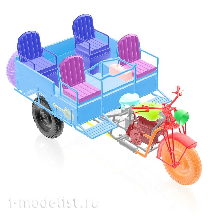 DMS-35053 ДМС 1/35 Трёхколёсный мfromоцикл Belgian M12 T3 Tricar