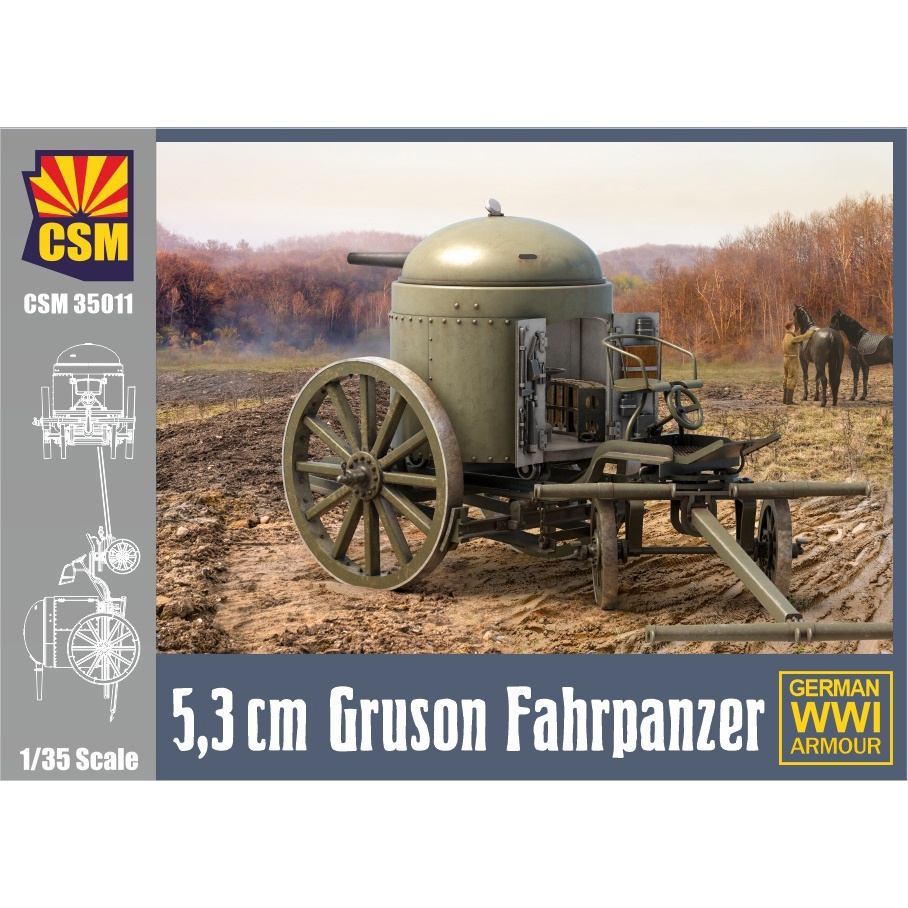 CSM35011 Copper State Models 1/35 Броневая каретка Шумана 5,3 см Gruson Fahrpanzer
