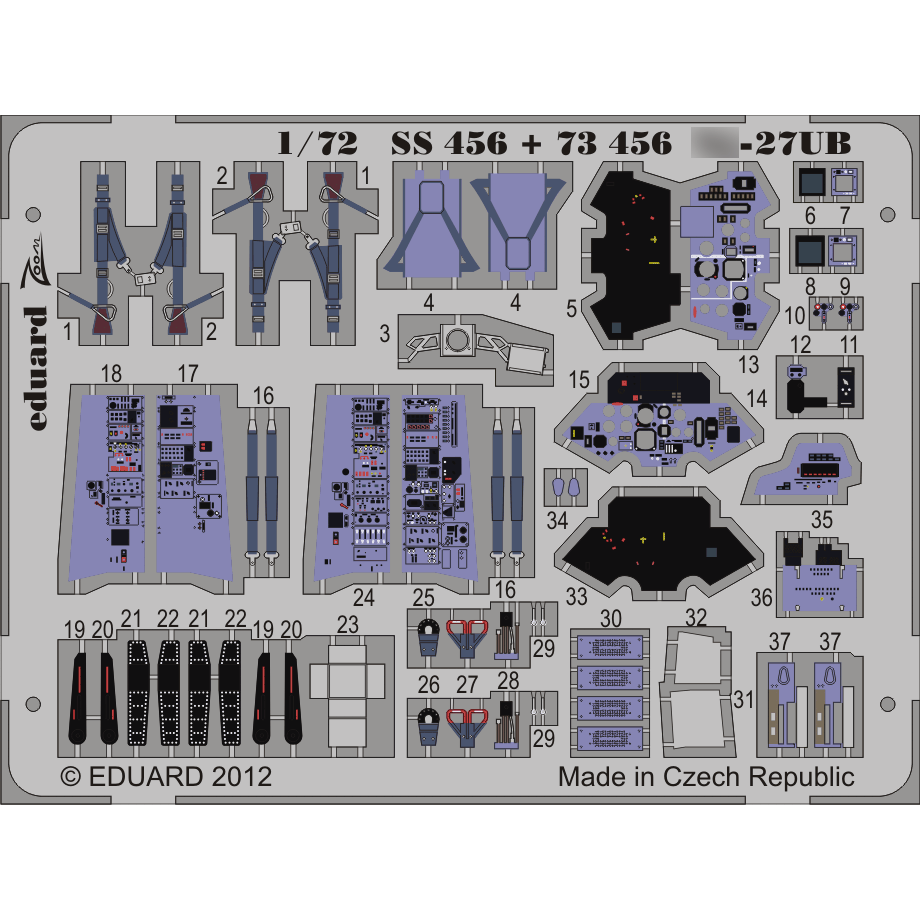 Eduard SS456 1/72 Color photo etched parts for C-27UB interior S. A. (interior)