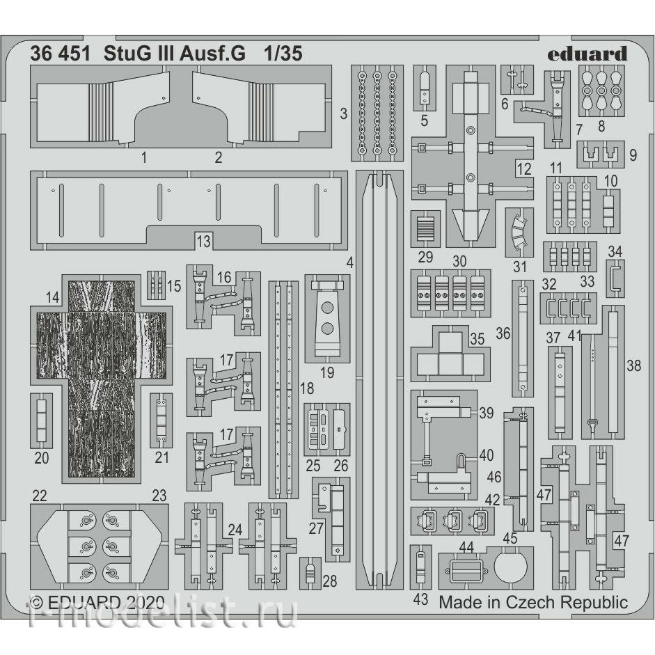 36451 Eduard photo etched parts for 1/35 StuG III Ausf. G