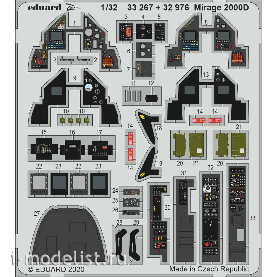 32976 Eduard 1/32 Photo Etching for Mirage 2000D