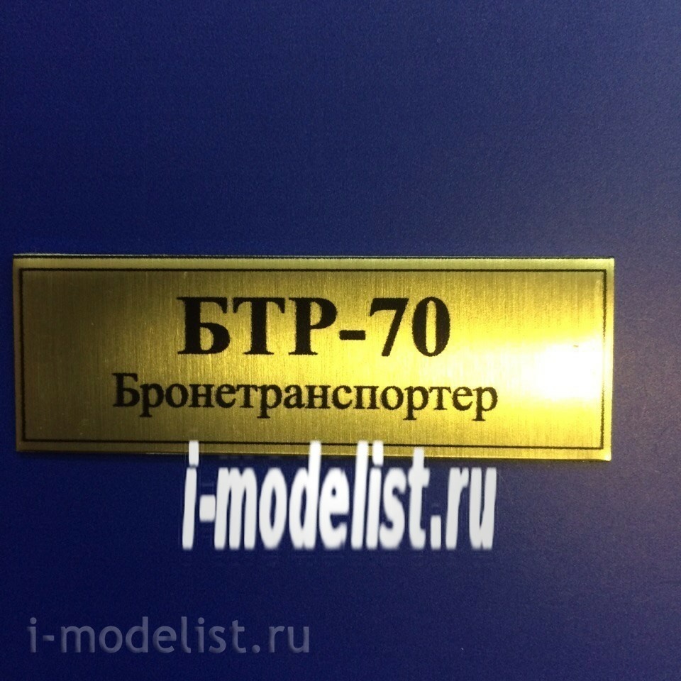T15 Plate plate Plate for BTR-70 60x20 mm, color gold