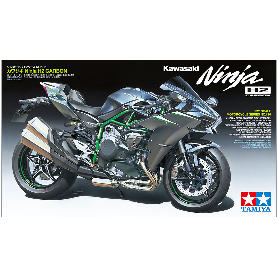 14136 Tamiya 1/12 Kawasaki Ninja H2 Carbon Motorcycle