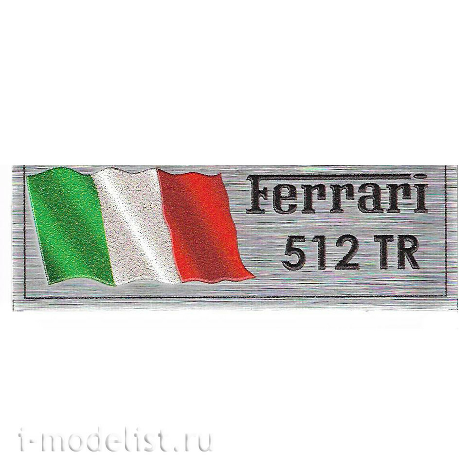 T307 Plate Plate for Ferrari 512 TR 80x30 mm, color silver