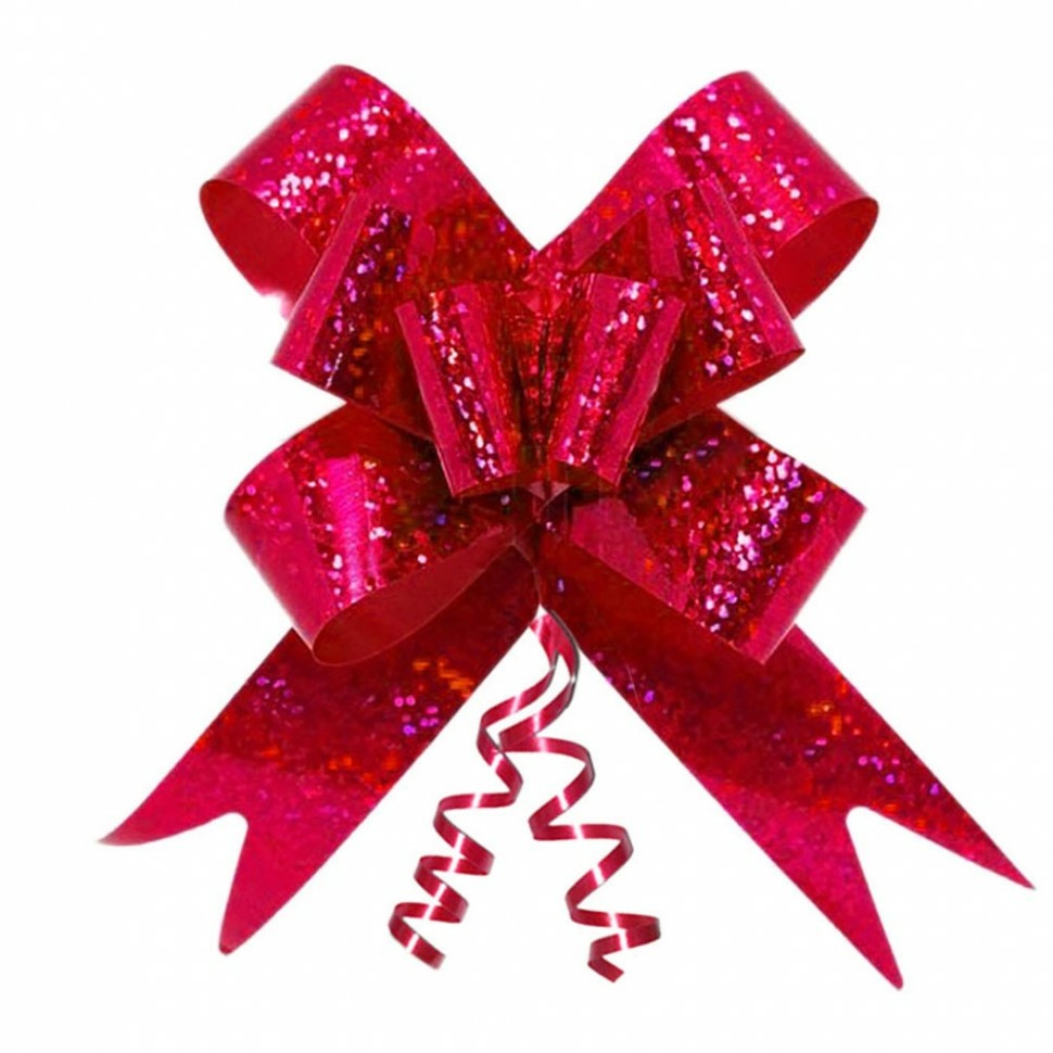 Gift Bow-Butterfly Holography, Red