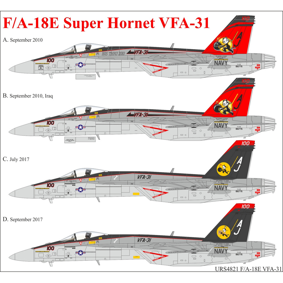 URS4821 Sunrise 1/48 Decal for F/A-18E Super Hornet VFA-31 CAG