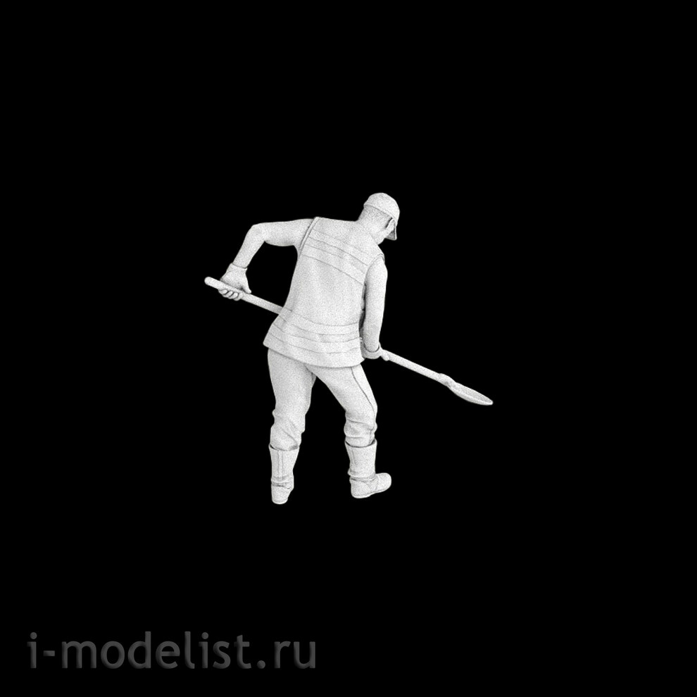 im35097 Imodelist 1/35 Figure of a road worker with a shovel for the model 3650 Zvezda